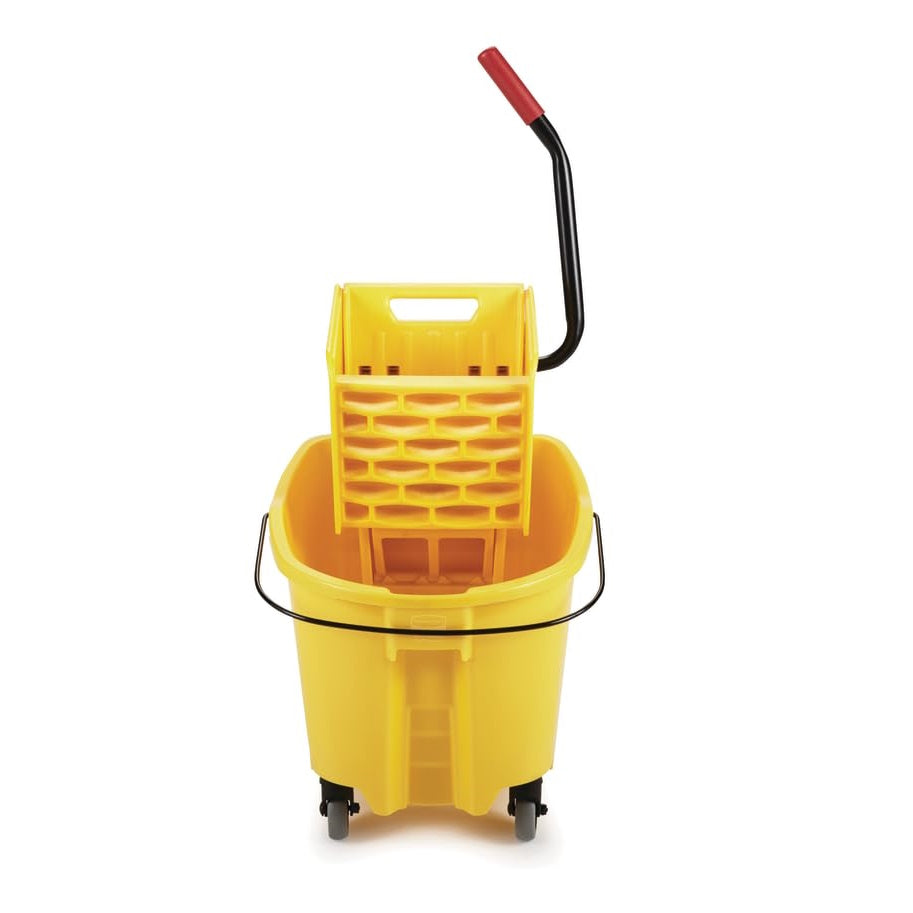 Rubbermaid WaveBrake 33L Side Press Bucket and Wringer, Yellow