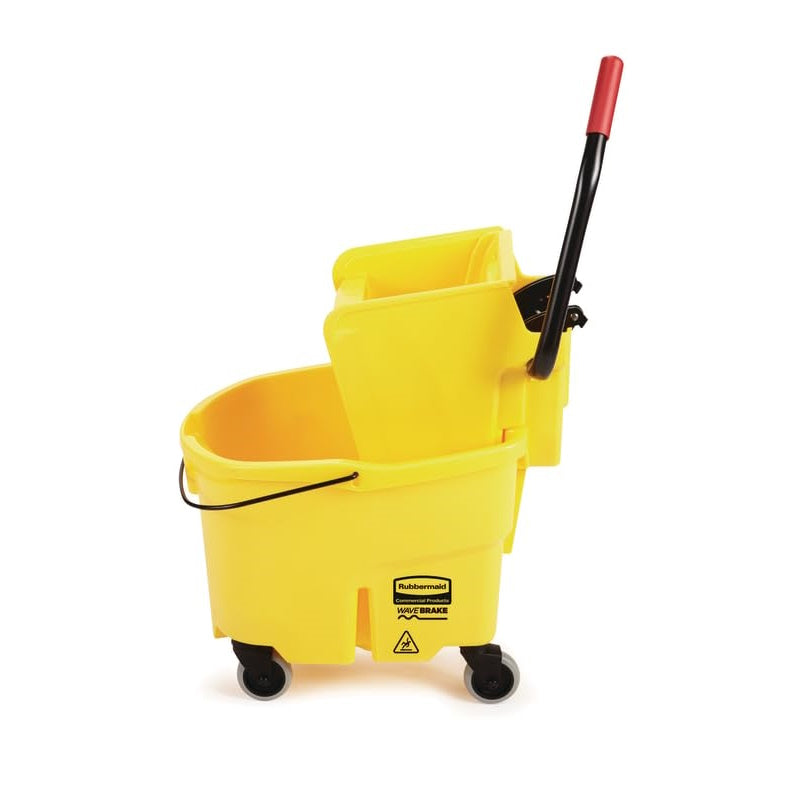 Rubbermaid WaveBrake 33L Side Press Bucket and Wringer, Yellow