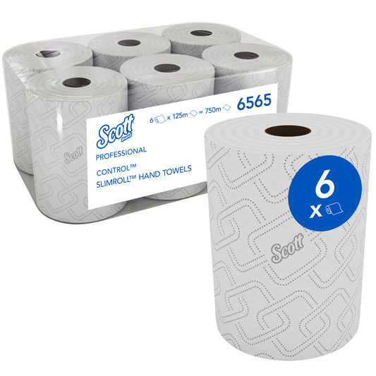 KIMBERLY-CLARK SCOTT CONTROL Rolled Hand Towel - 1 Ply (Pack of 6 Rolls) (Code 6565)