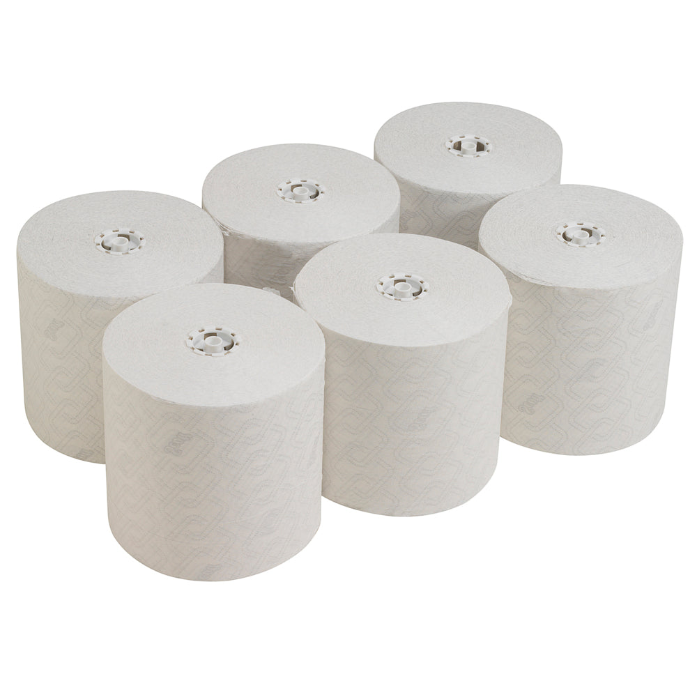 KIMBERLY-CLARK SCOTT ESSENTIAL Hand Towels - Roll / White (Pack of 6 Rolls) (Code 6691)