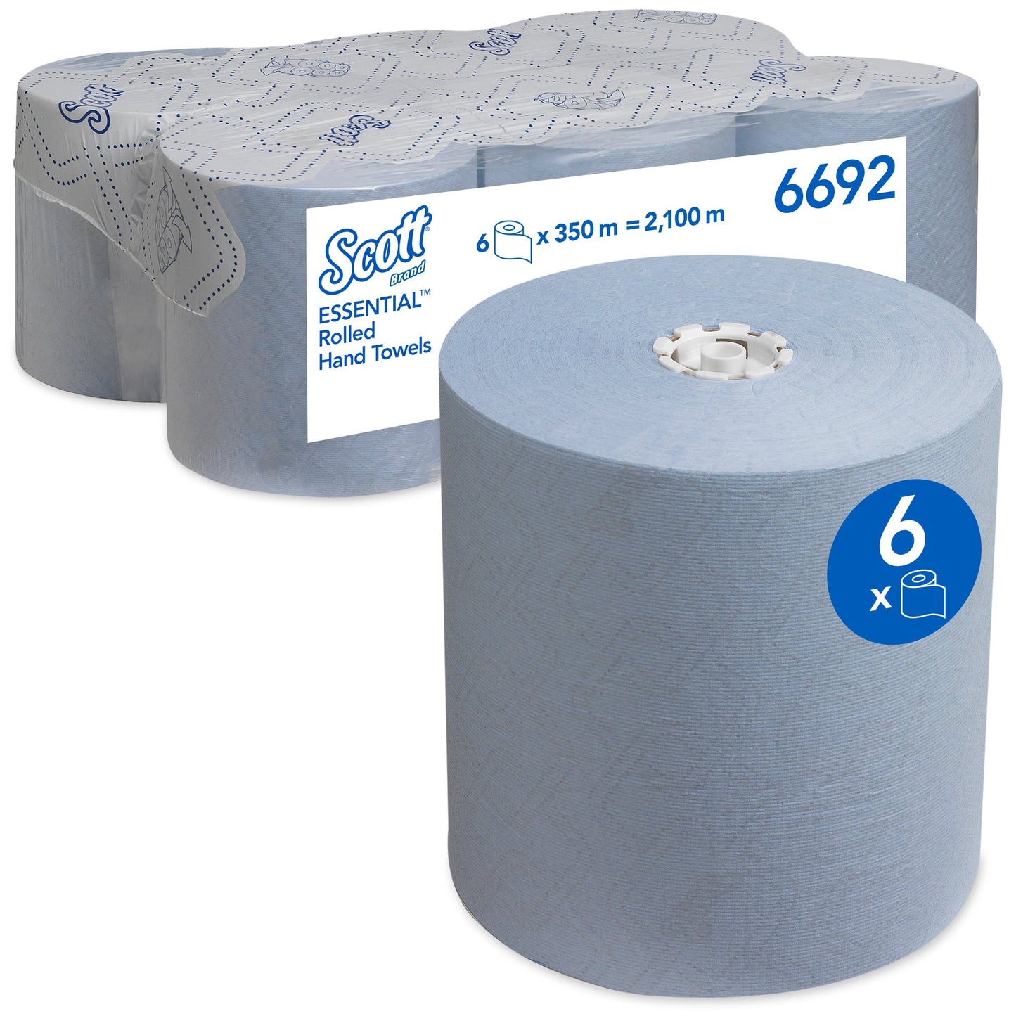 KIMBERLY-CLARK SCOTT ESSENTIAL Hand Towels - Roll / Blue (Pack of 6 Rolls) (Code 6692)