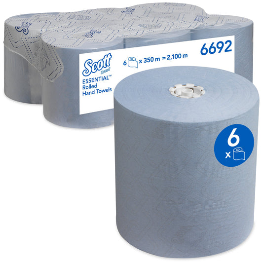 KIMBERLY-CLARK SCOTT ESSENTIAL Hand Towels - Roll / Blue (Pack of 6 Rolls) (Code 6692)