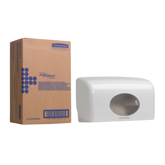 KIMBERLY-CLARK AQUARIUS Double Toilet Tissue Dispenser - Small Roll / White (Code 6992)