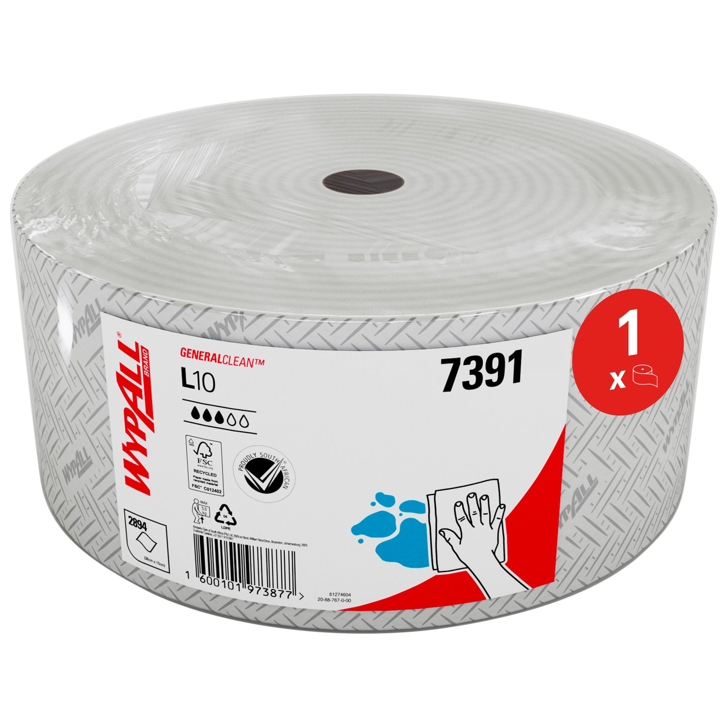 WypAll L10 Jumbo Roll 165 - 1 Ply - White - Code 7391