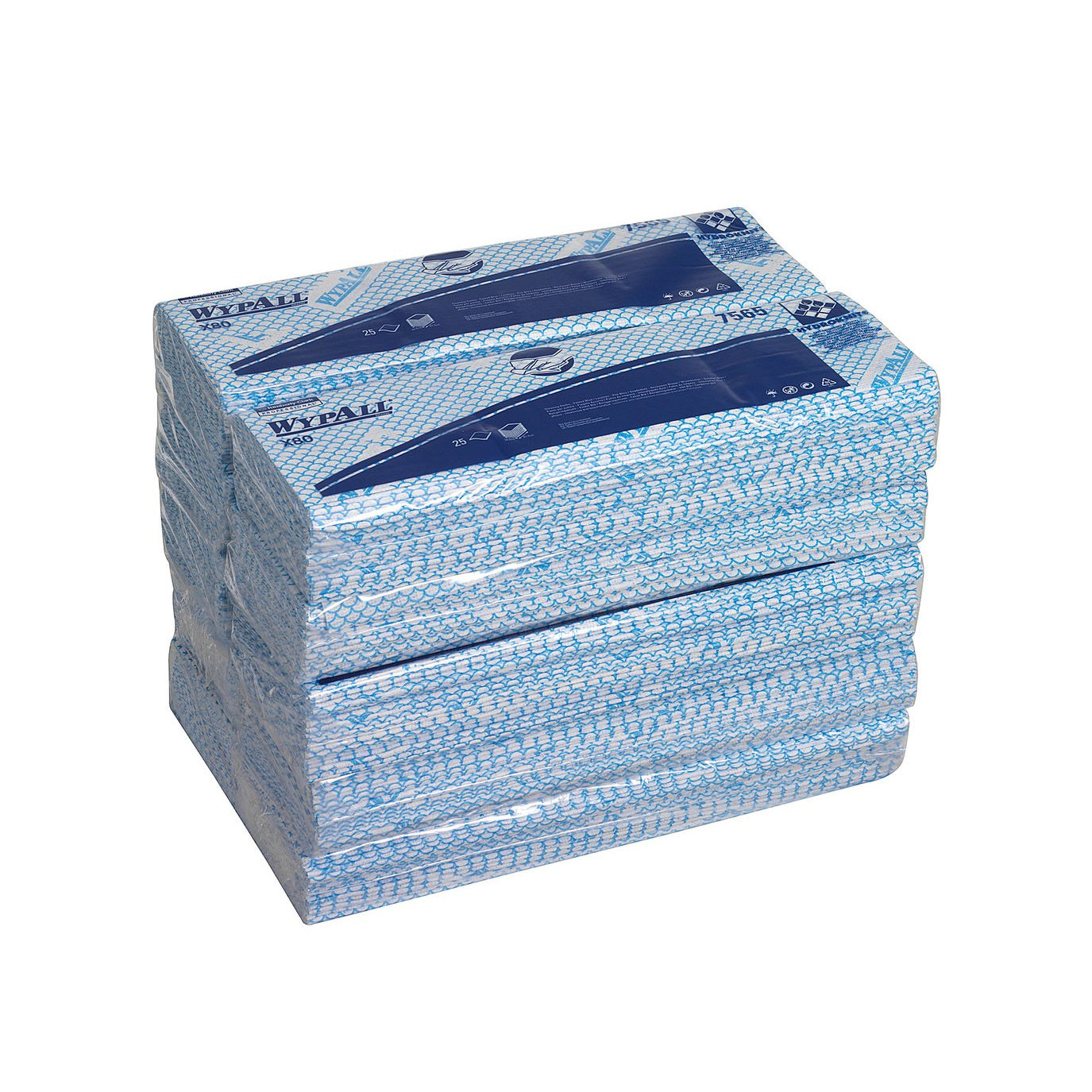 WypAll X80 Cleaning Cloths - Interfolded / Blue (10 Packs of 25) - Code 7565