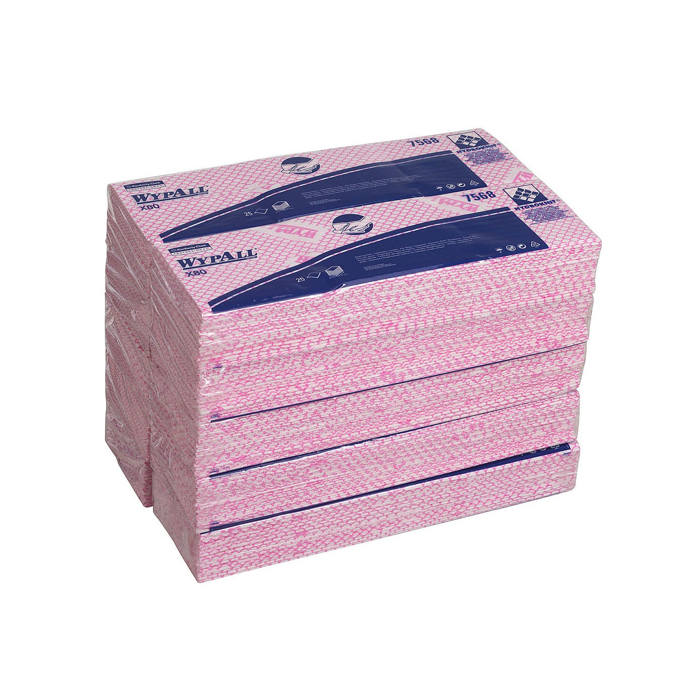 WypAll Cleaning Cloths - Interfolded / Pink (10 Packs of 25) - Code 7568