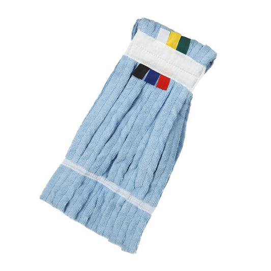 Microfibre Fan Mop Head 260g Blue with Colour Coding Tags (Lint Free)