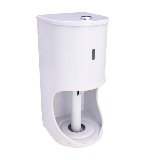 Toilet Roll Holder Lockable - Powder Coated Mild Steel White