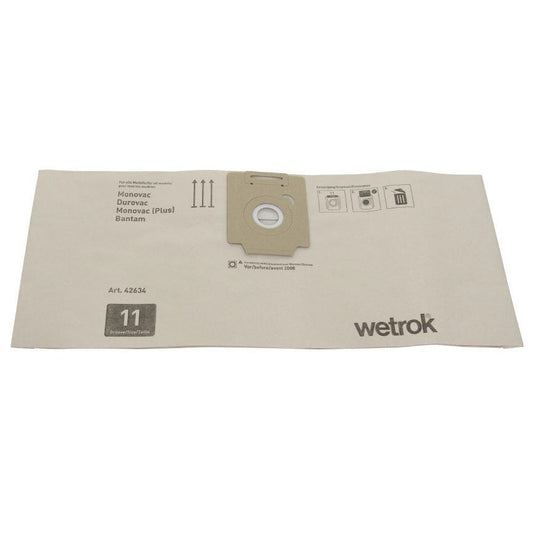Wetrok Paper Filter Bags for Durovac/Monovac 11 Vacuum Cleaner (Pack of 10)
